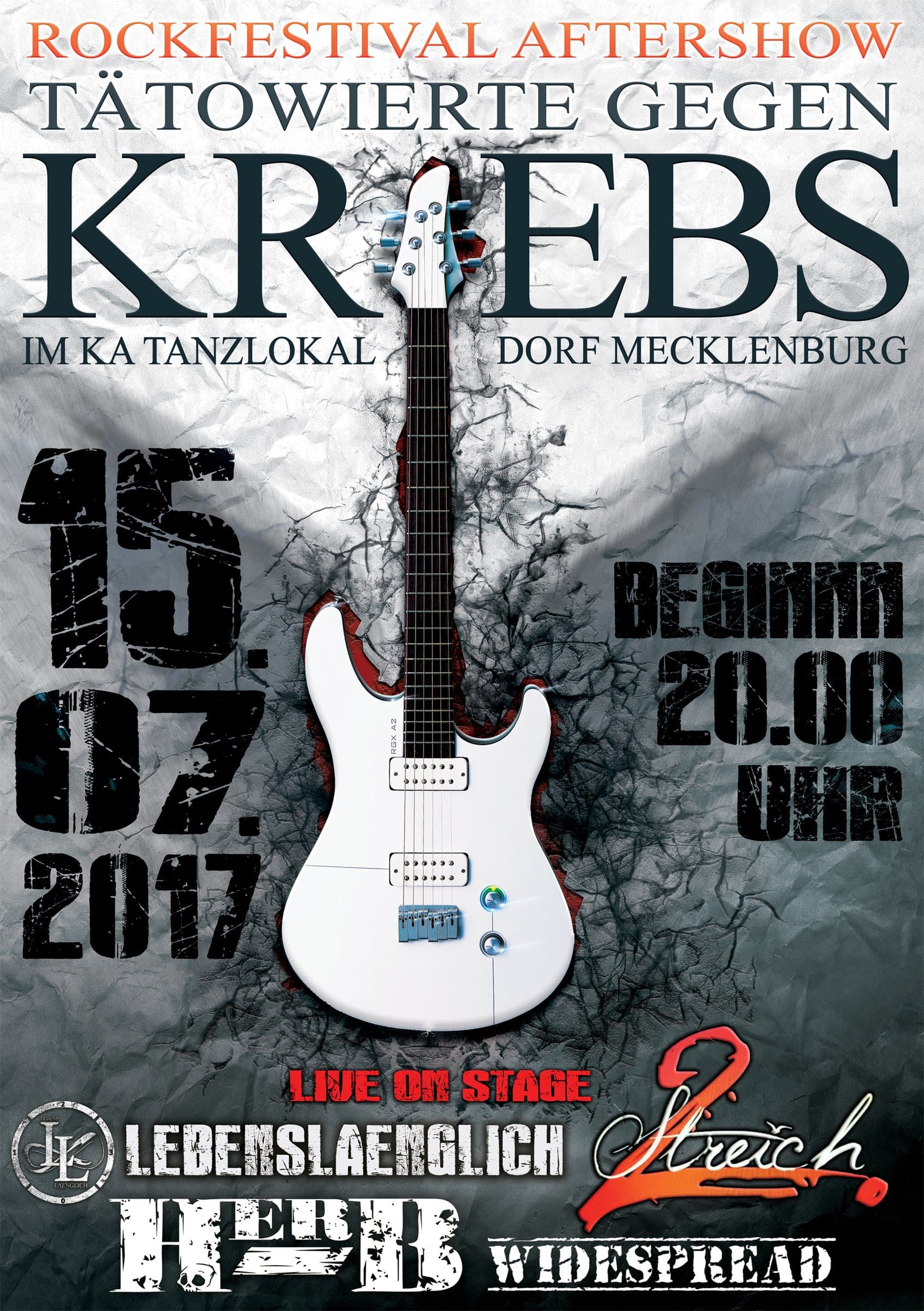 Plakat der Rockfestival-Aftershow im KA Tanzlokal Dorf Mecklenburg, 15.07.2017