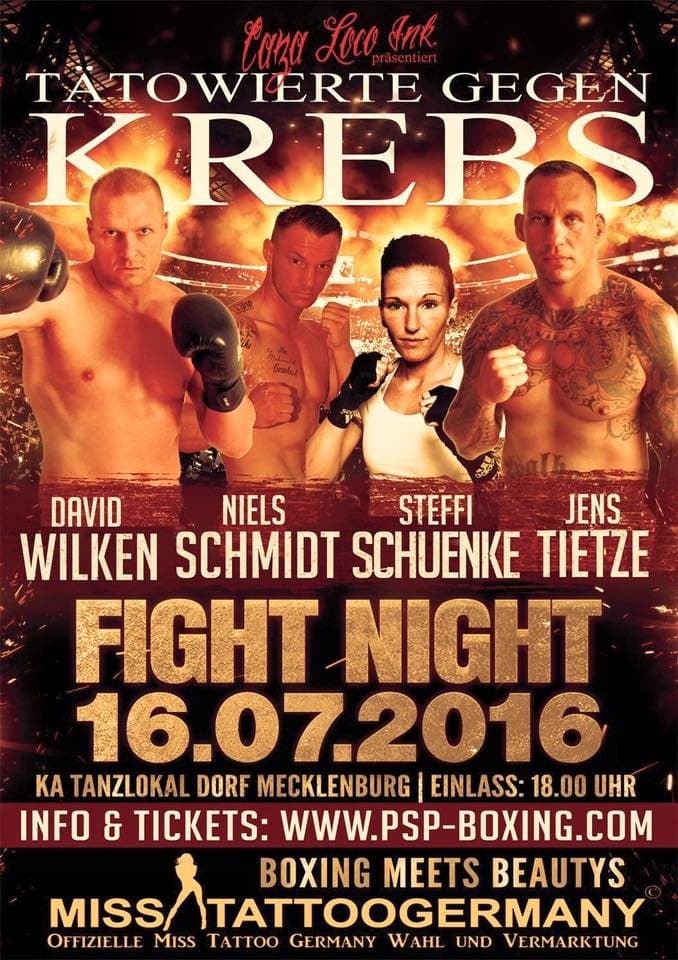 Plakat der Fight Night „Boxing meets Beauties“ am 16.07.2016