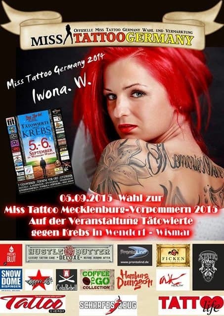 Plakat zur Wahl der Miss Tattoo Mecklenburg-Vorpommern 2015